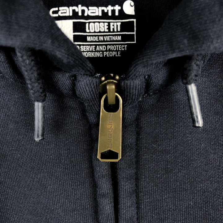 Carhartt RAIN DEFENDER LOOSE FIT Sweat Full-Zip Hoodie (Men's Size L) cotton navy blue type Vintage Second Hand