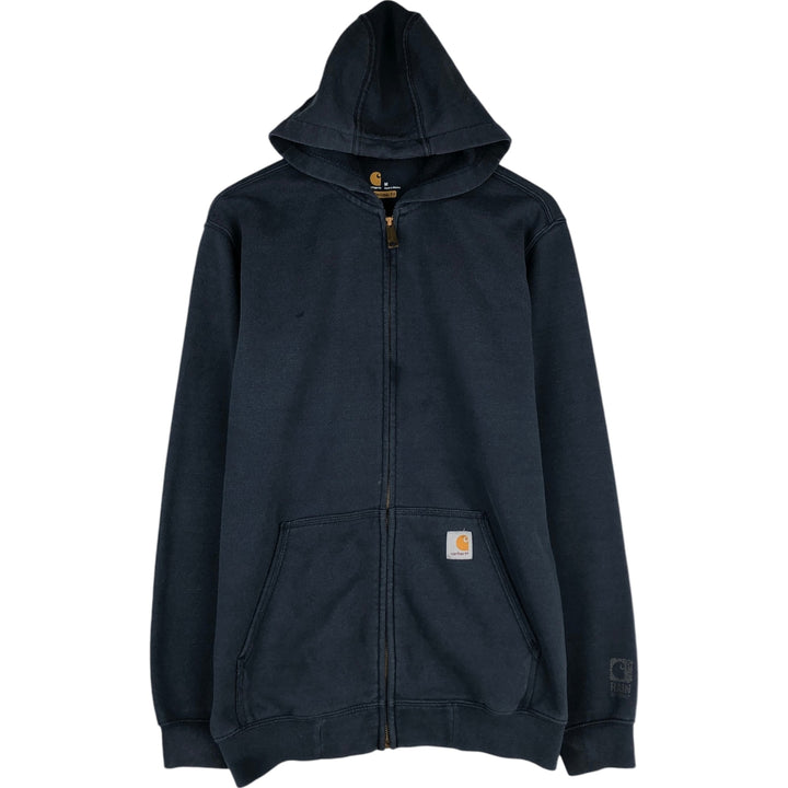 Carhartt ORIGINAL FIT sweat full zip hoodie, men's size M cotton navy blue type Vintage Second Hand