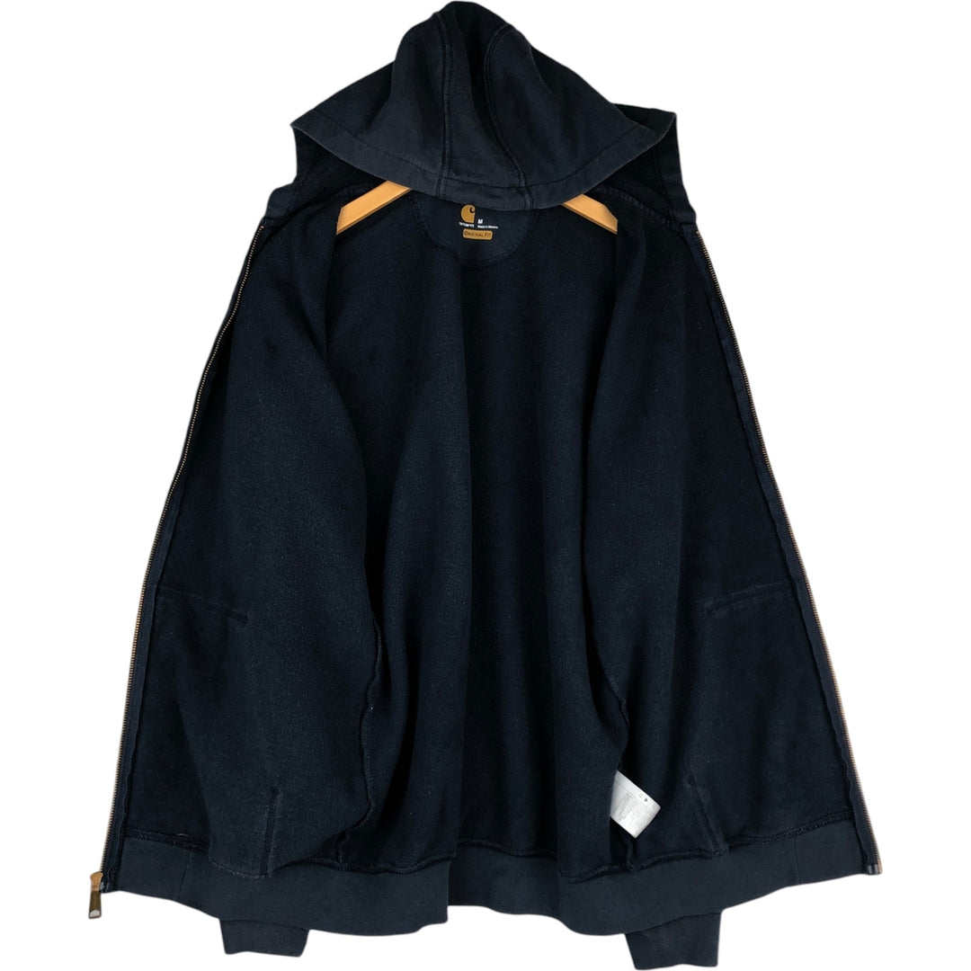 Carhartt ORIGINAL FIT sweat full zip hoodie, men's size M cotton navy blue type Vintage Second Hand