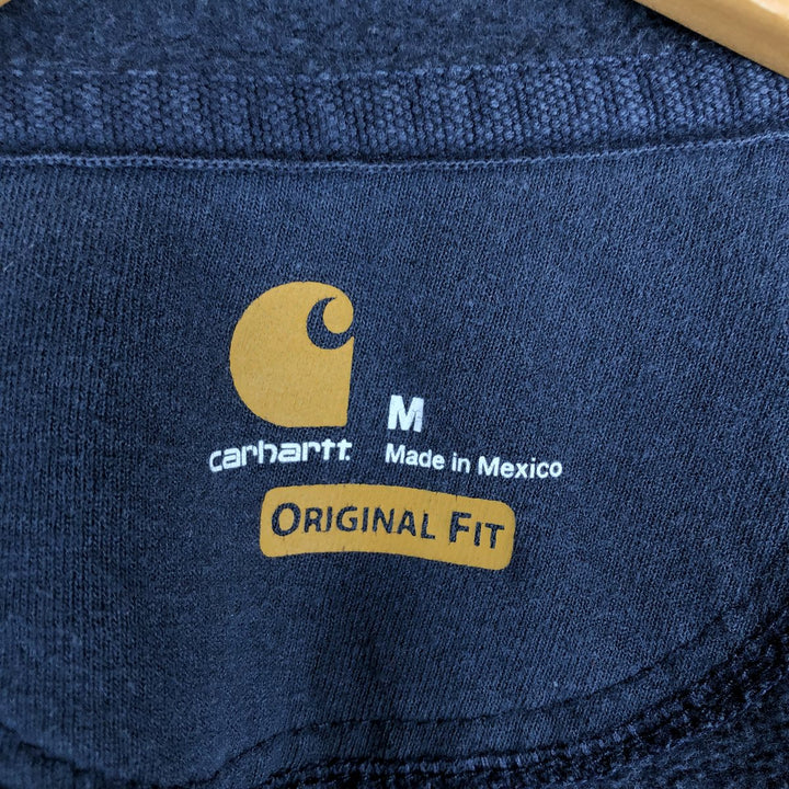 Carhartt ORIGINAL FIT sweat full zip hoodie, men's size M cotton navy blue type Vintage Second Hand