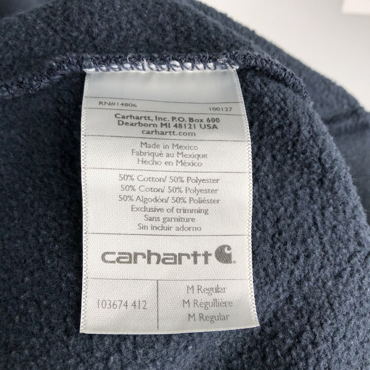 Carhartt ORIGINAL FIT sweat full zip hoodie, men's size M cotton navy blue type Vintage Second Hand