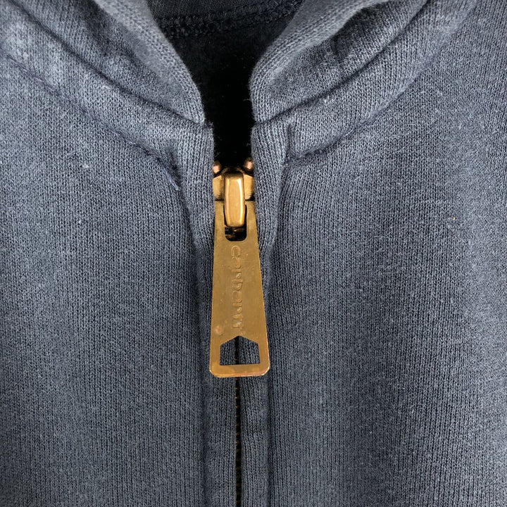 Carhartt ORIGINAL FIT sweat full zip hoodie, men's size M cotton navy blue type Vintage Second Hand