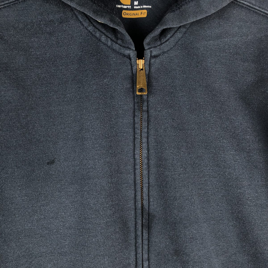 Carhartt ORIGINAL FIT sweat full zip hoodie, men's size M cotton navy blue type Vintage Second Hand
