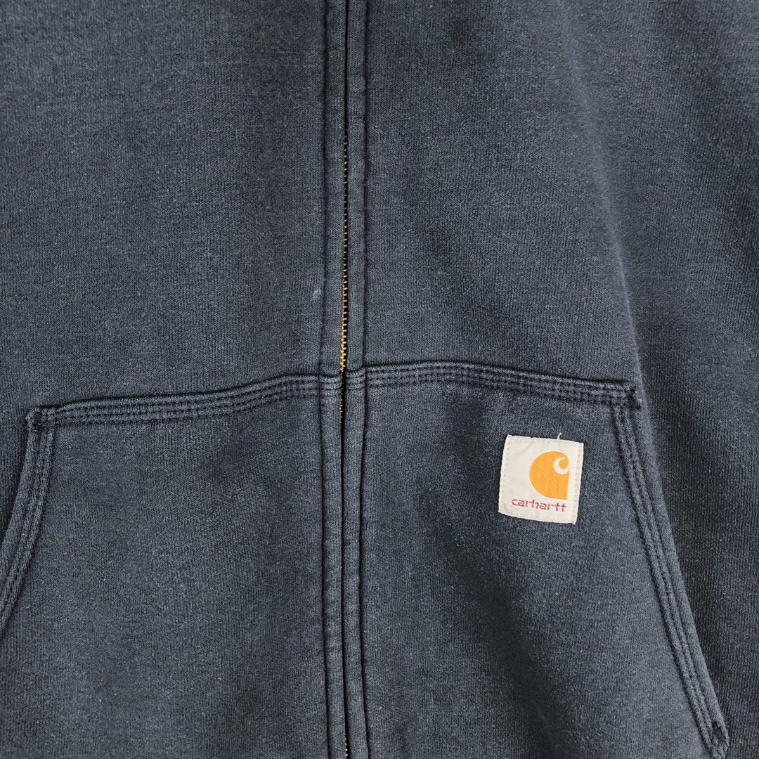 Carhartt ORIGINAL FIT sweat full zip hoodie, men's size M cotton navy blue type Vintage Second Hand