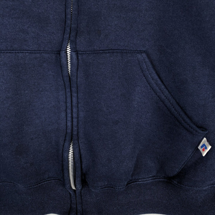 Russell Dri-POWER Sweat Full-Zip Hoodie, Men's Size L polyester navy blue type Vintage Second Hand