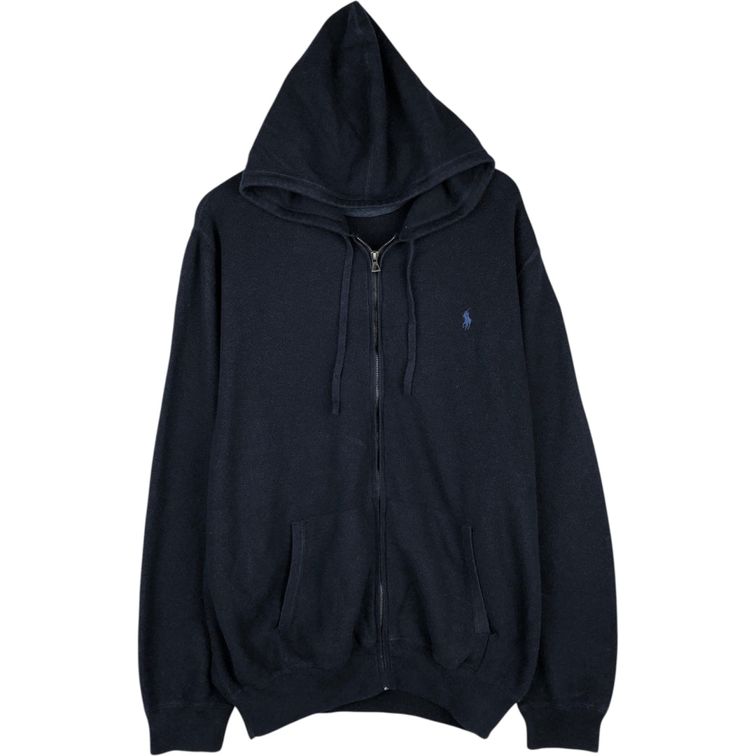 Ralph Lauren POLO RALPH LAUREN Sweat Full Zip Hoodie Men's XXL Pima Cotton navy blue type Vintage Second Hand