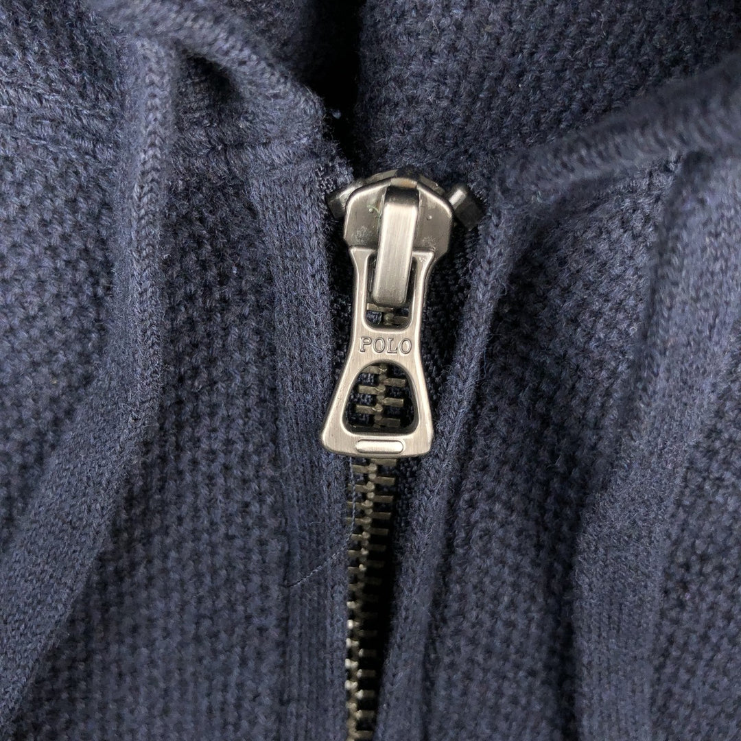 Ralph Lauren POLO RALPH LAUREN Sweat Full Zip Hoodie Men's XXL Pima Cotton navy blue type Vintage Second Hand