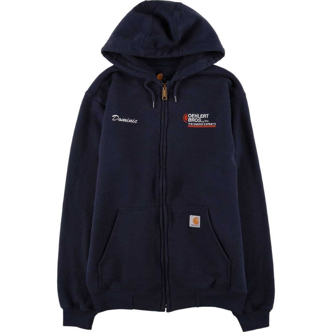 Carhartt ORIGINAL FIT Advertising Full-Zip Sweatshirt Hoodie, Men's Size S (approx.) cotton navy blue type Vintage Second Hand