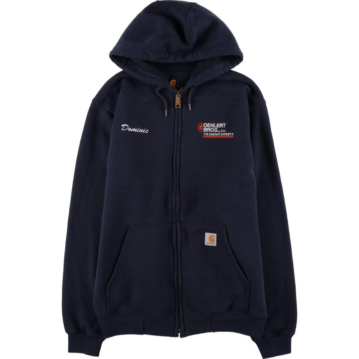 Carhartt ORIGINAL FIT Advertising Full-Zip Sweatshirt Hoodie, Men's Size S (approx.) cotton navy blue type Vintage Second Hand
