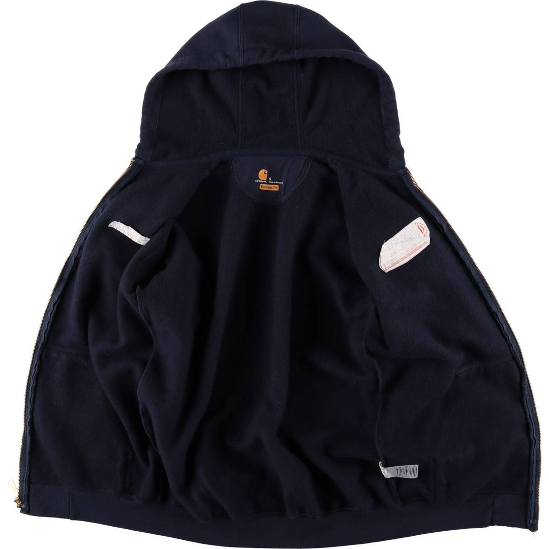 Carhartt ORIGINAL FIT Advertising Full-Zip Sweatshirt Hoodie, Men's Size S (approx.) cotton navy blue type Vintage Second Hand
