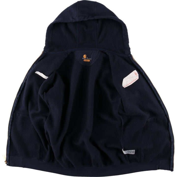 Carhartt ORIGINAL FIT Advertising Full-Zip Sweatshirt Hoodie, Men's Size S (approx.) cotton navy blue type Vintage Second Hand