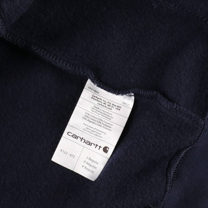 Carhartt ORIGINAL FIT Advertising Full-Zip Sweatshirt Hoodie, Men's Size S (approx.) cotton navy blue type Vintage Second Hand