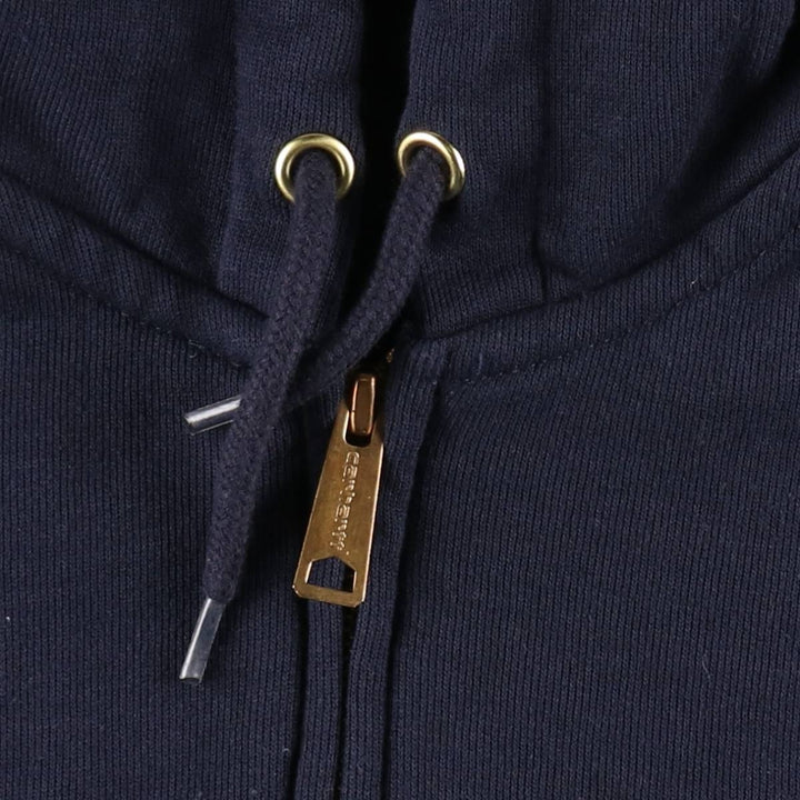Carhartt ORIGINAL FIT Advertising Full-Zip Sweatshirt Hoodie, Men's Size S (approx.) cotton navy blue type Vintage Second Hand