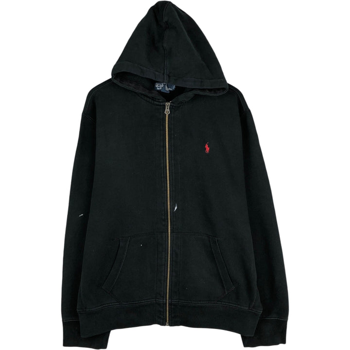 Ralph Lauren POLO RALPH LAUREN Sweatshirt Full-Zip Hoodie, Women's Size XXL (approx.) cotton black type Vintage Second Hand