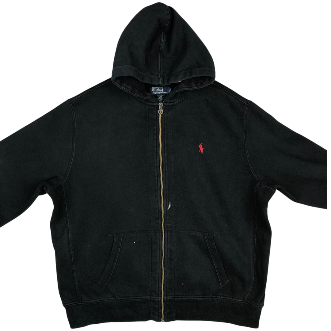 Ralph Lauren POLO RALPH LAUREN Sweatshirt Full-Zip Hoodie, Women's Size XXL (approx.) cotton black type Vintage Second Hand