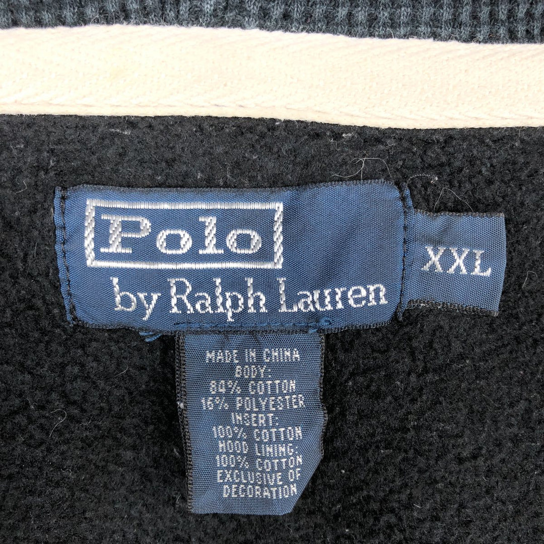 Ralph Lauren POLO RALPH LAUREN Sweatshirt Full-Zip Hoodie, Women's Size XXL (approx.) cotton black type Vintage Second Hand