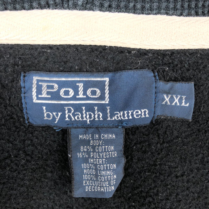 Ralph Lauren POLO RALPH LAUREN Sweatshirt Full-Zip Hoodie, Women's Size XXL (approx.) cotton black type Vintage Second Hand