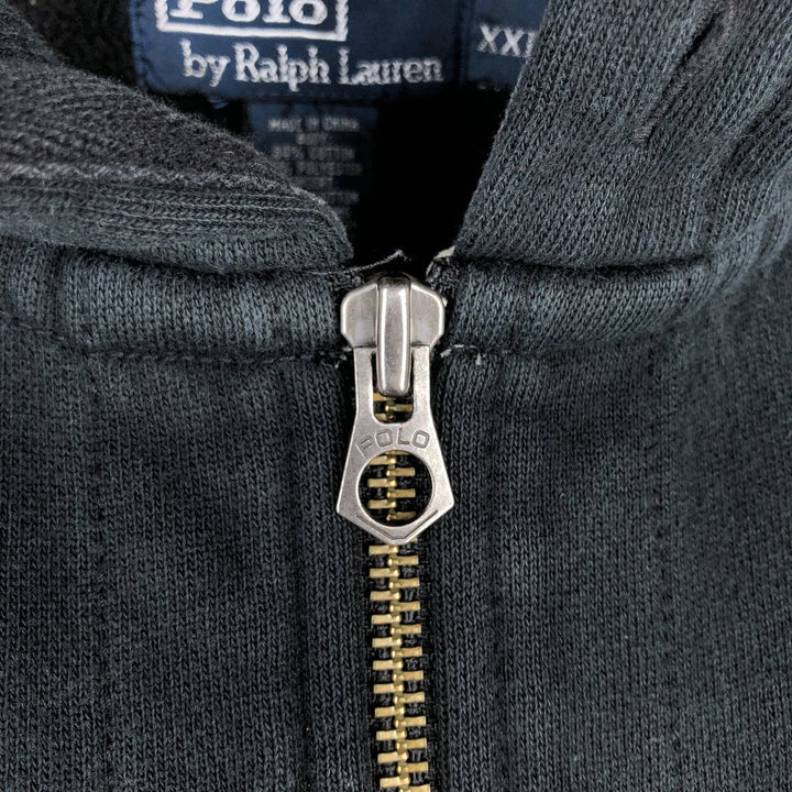 Ralph Lauren POLO RALPH LAUREN Sweatshirt Full-Zip Hoodie, Women's Size XXL (approx.) cotton black type Vintage Second Hand