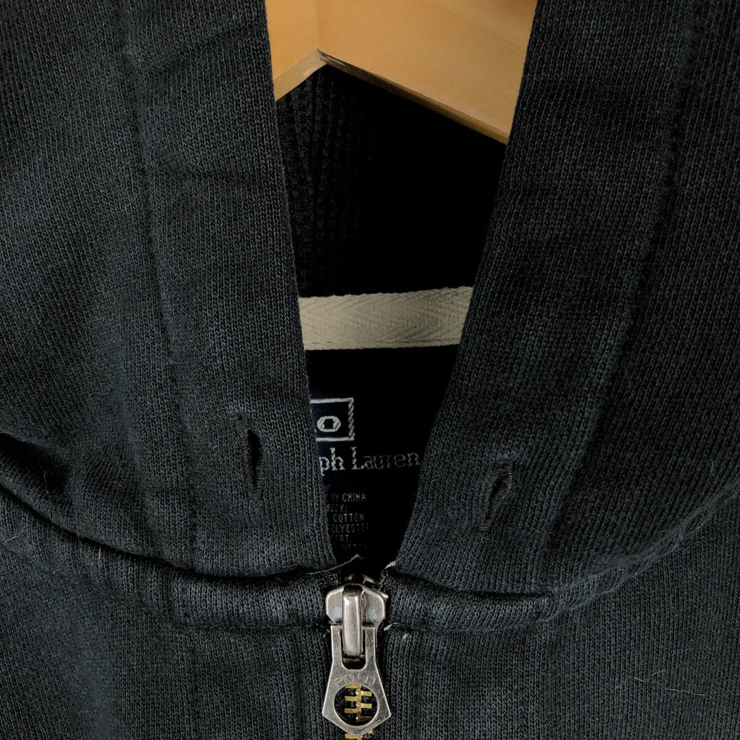 Ralph Lauren POLO RALPH LAUREN Sweatshirt Full-Zip Hoodie, Women's Size XXL (approx.) cotton black type Vintage Second Hand