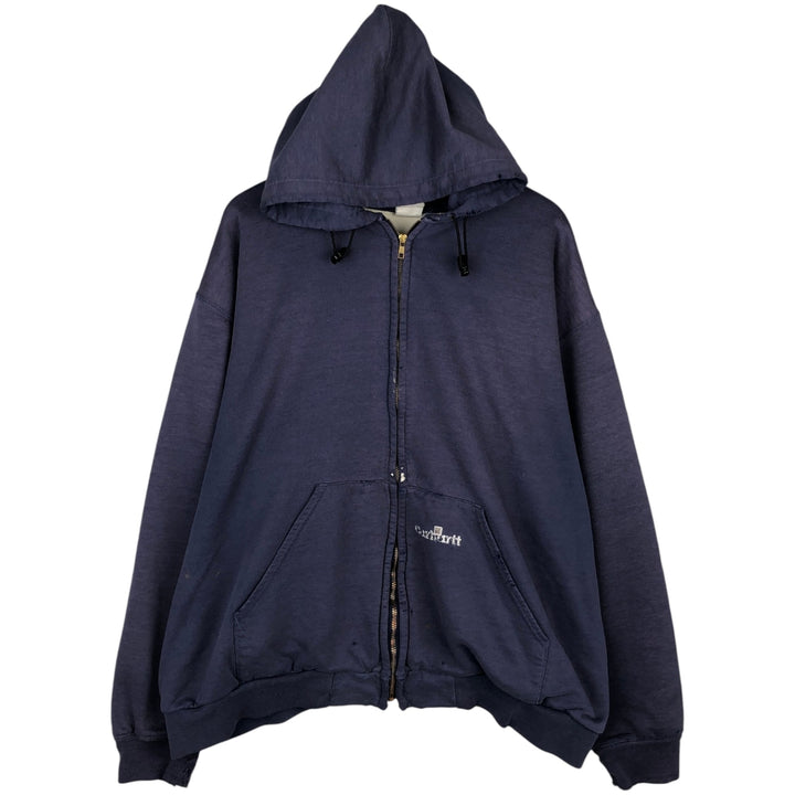 Carhartt Sweat Full Zip Hoodie Men's XXL unclear navy blue type Vintage Second Hand