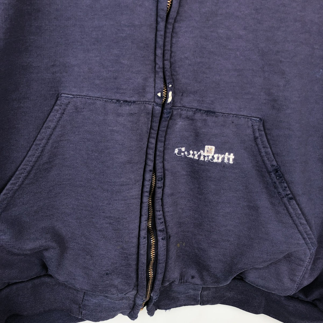 Carhartt Sweat Full Zip Hoodie Men's XXL unclear navy blue type Vintage Second Hand