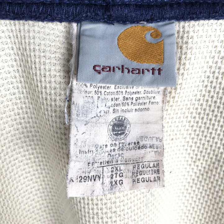 Carhartt Sweat Full Zip Hoodie Men's XXL cotton navy blue type Vintage Second Hand