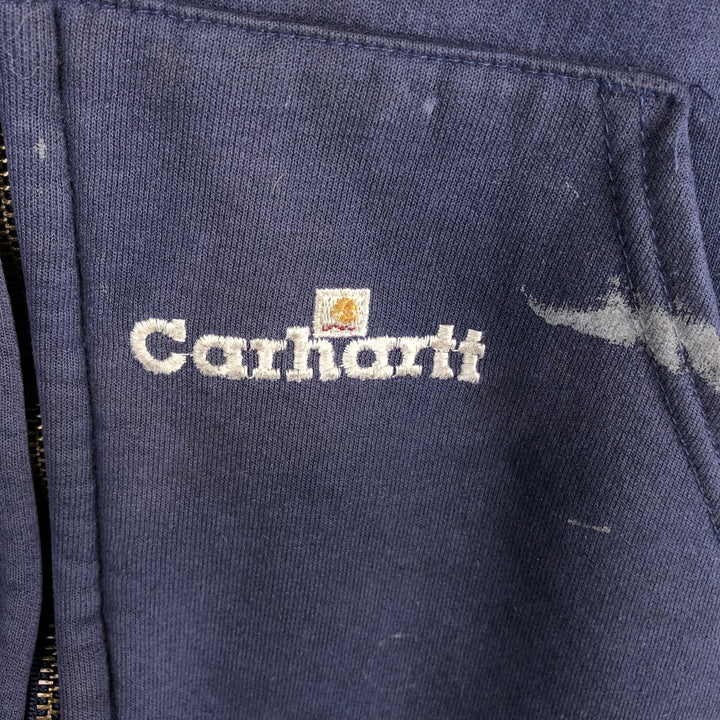 Carhartt Sweat Full Zip Hoodie Men's XXL cotton navy blue type Vintage Second Hand