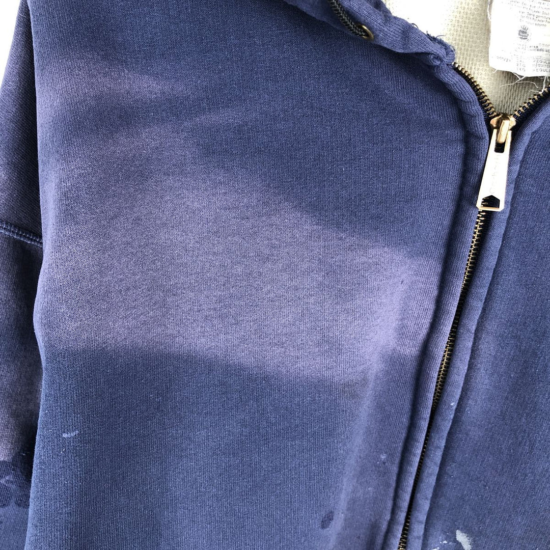 Carhartt Sweat Full Zip Hoodie Men's XXL cotton navy blue type Vintage Second Hand