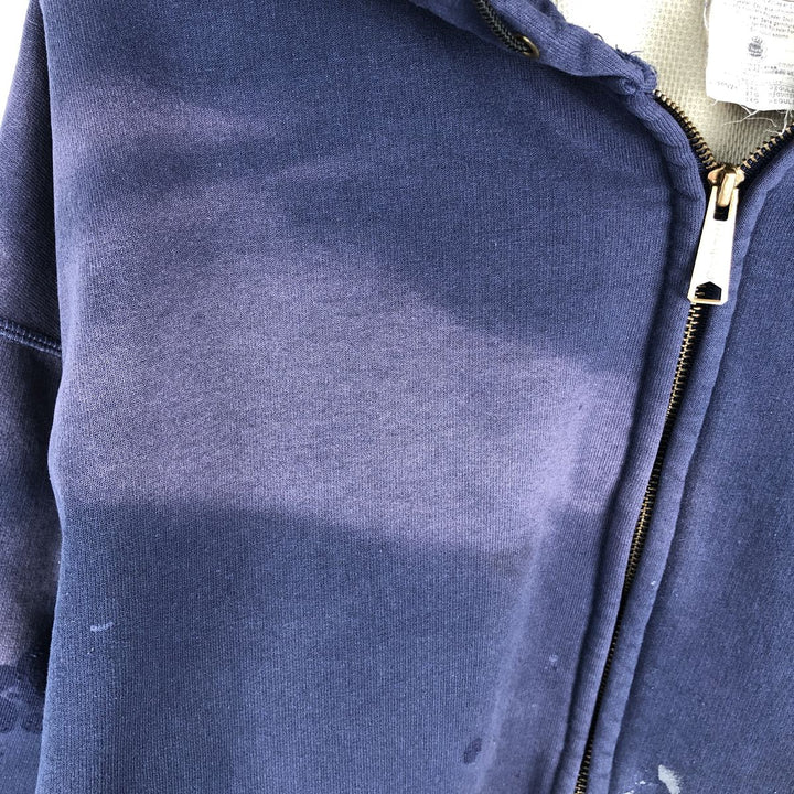 Carhartt Sweat Full Zip Hoodie Men's XXL cotton navy blue type Vintage Second Hand