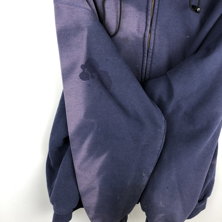 Carhartt Sweat Full Zip Hoodie Men's XXL cotton navy blue type Vintage Second Hand