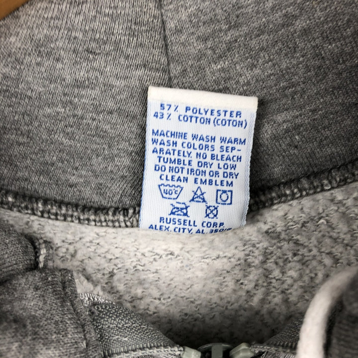90'S Russell Full-Zip Sweatshirt Hoodie, Made in USA, Men's Size M (Equivalent), Vintage polyester gray type Vintage Second Hand