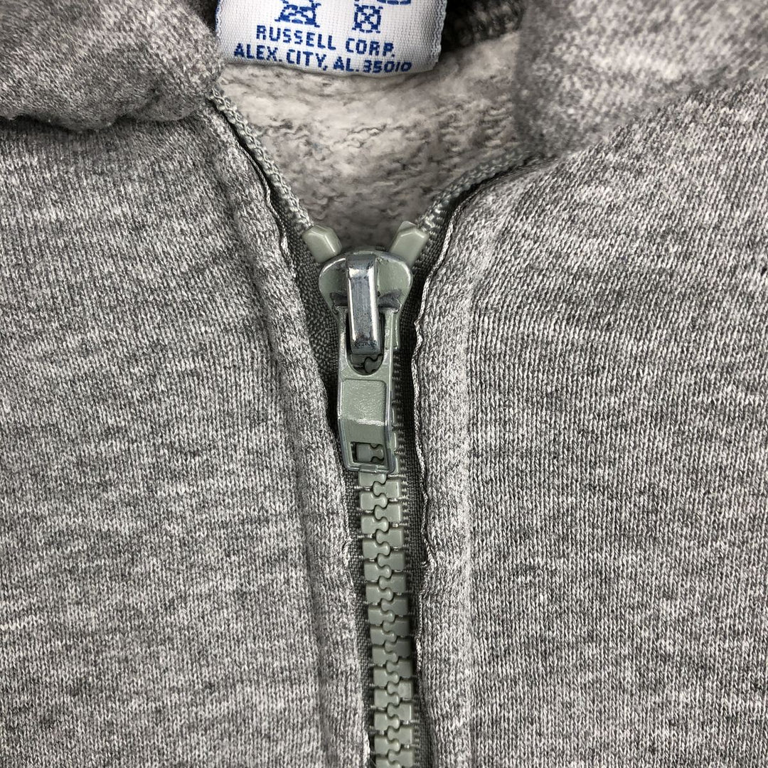 90'S Russell Full-Zip Sweatshirt Hoodie, Made in USA, Men's Size M (Equivalent), Vintage polyester gray type Vintage Second Hand