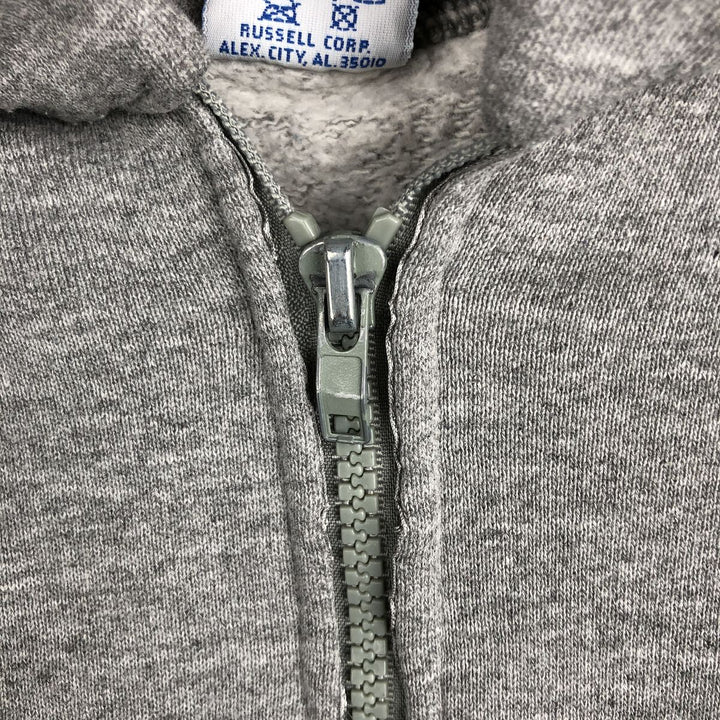 90'S Russell Full-Zip Sweatshirt Hoodie, Made in USA, Men's Size M (Equivalent), Vintage polyester gray type Vintage Second Hand