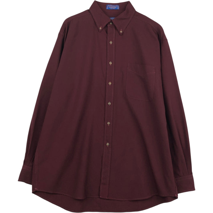 Pendleton button-down wool shirt, men's size L (approx.) wool wine-red Vintage Second Hand