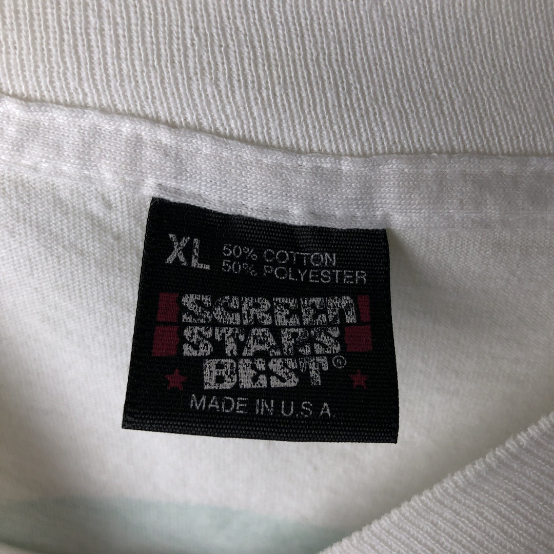 90'S Screen Stars Best Advertising T-Shirt, Made in USA, Men's XL, Vintage cotton white type Vintage Second Hand