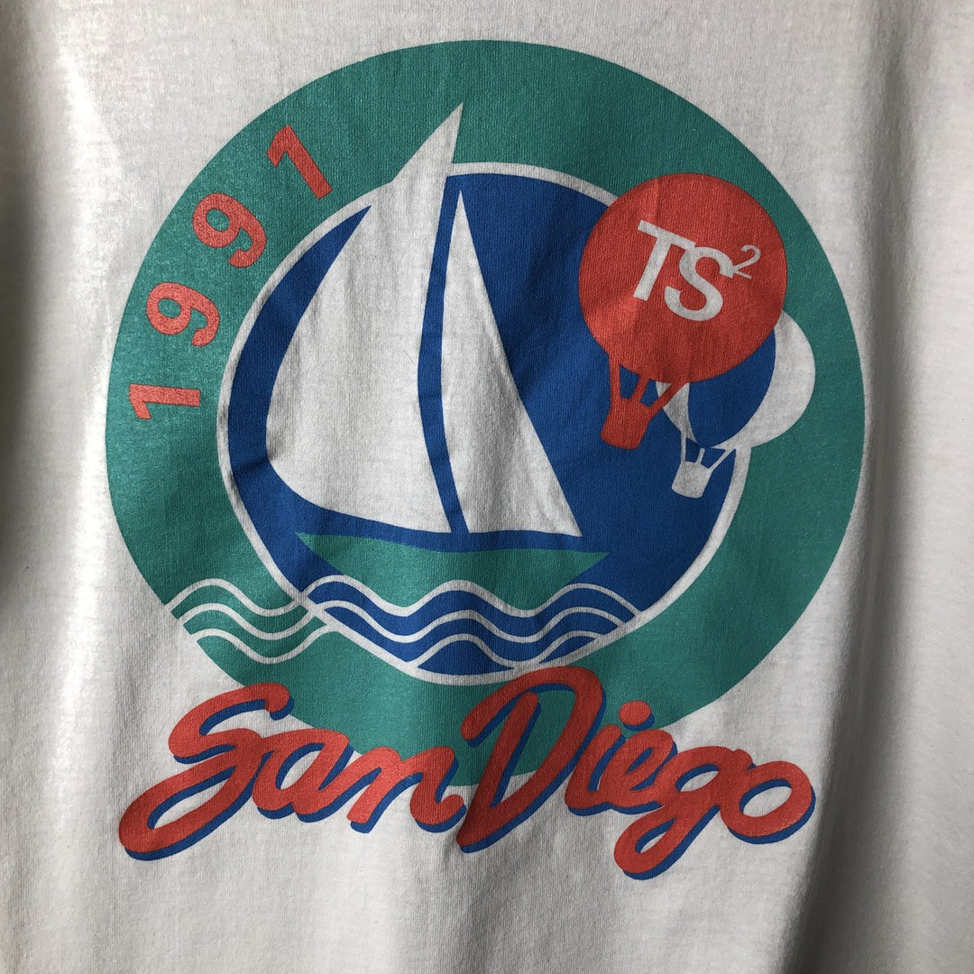 90'S Screen Stars Best Advertising T-Shirt, Made in USA, Men's XL, Vintage cotton white type Vintage Second Hand