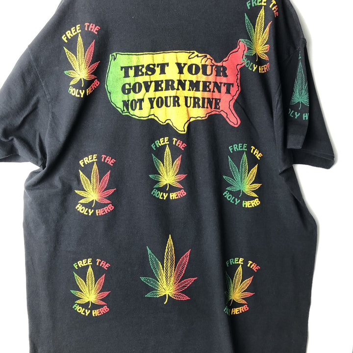 80'S Screen Stars Rasta Color Print T-Shirt, Oversized, Made in USA, Men's Size XXXL cotton black type Vintage Second Hand