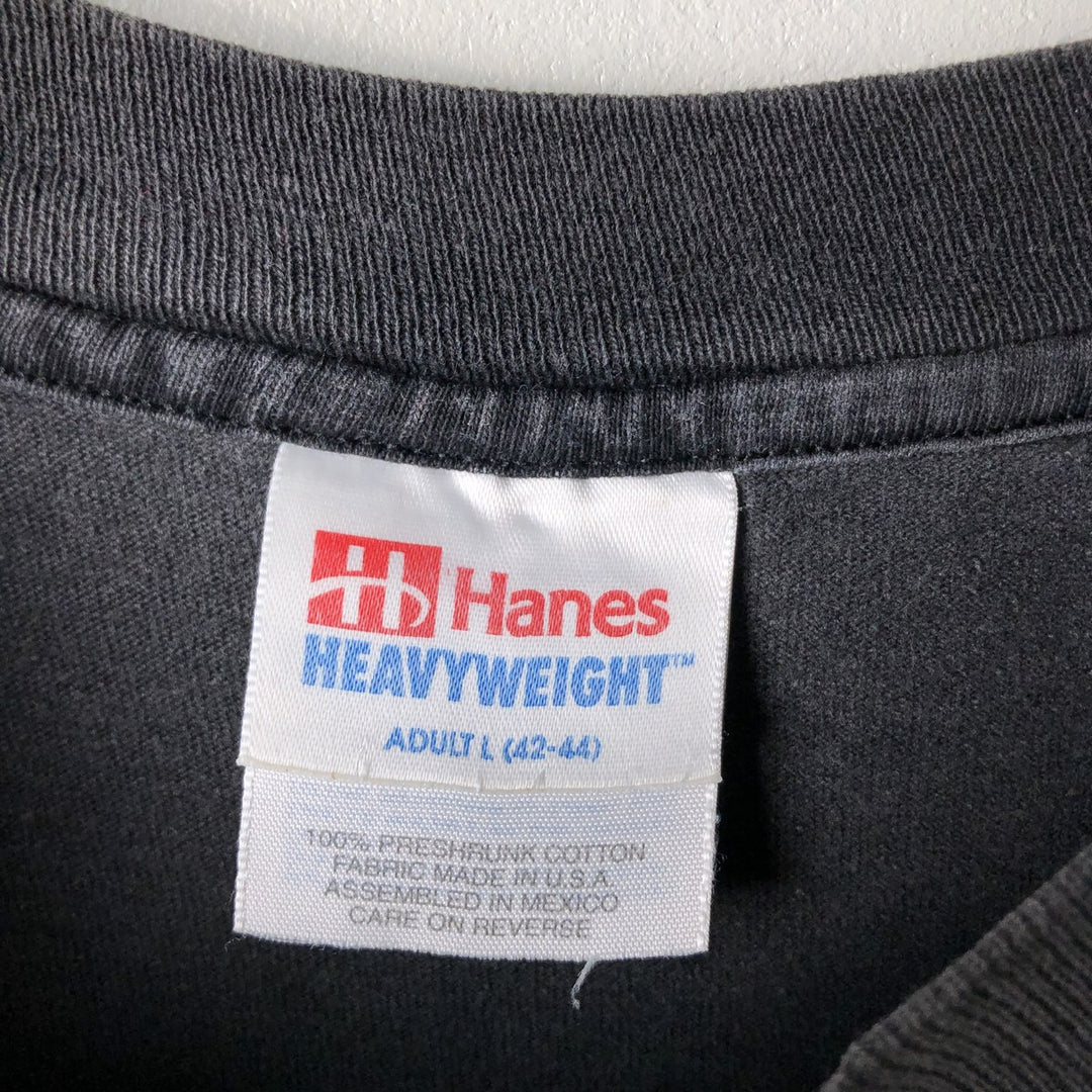 Vintage 90'S Hanes Heavyweight 101 Poker Run Motorcycle T-Shirt, Made in USA, Men's Size Large cotton Charcoal Vintage Second Hand