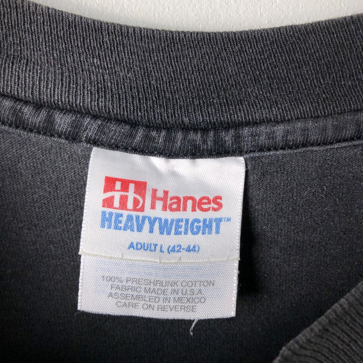 Vintage 90'S Hanes Heavyweight 101 Poker Run Motorcycle T-Shirt, Made in USA, Men's Size Large cotton Charcoal Vintage Second Hand