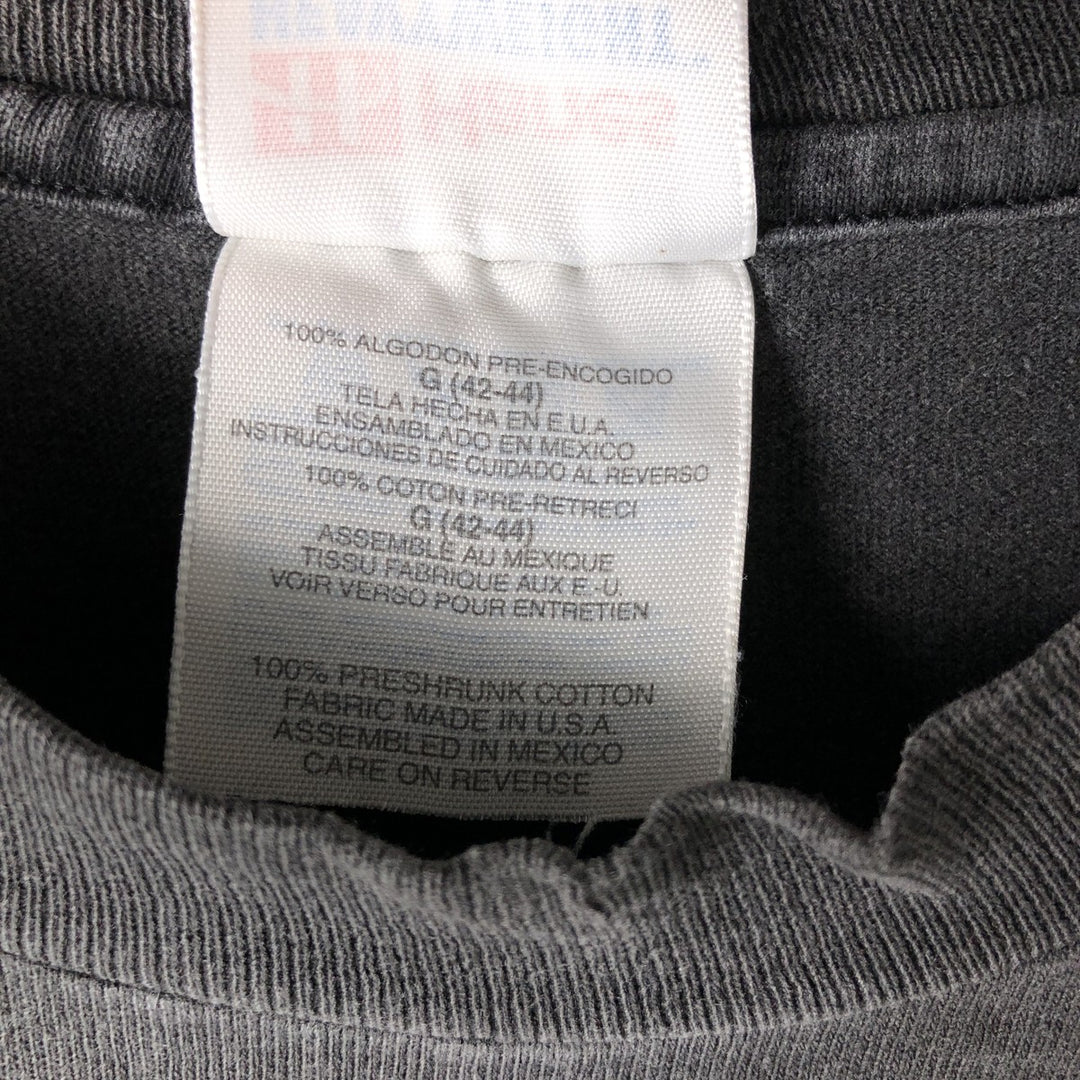 Vintage 90'S Hanes Heavyweight 101 Poker Run Motorcycle T-Shirt, Made in USA, Men's Size Large cotton Charcoal Vintage Second Hand