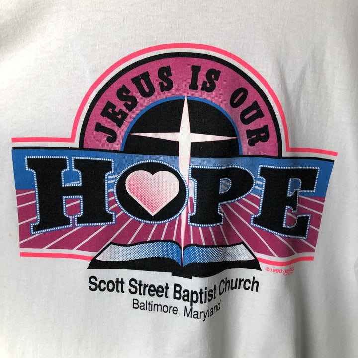 90'S Screen Stars Best Jesus Christ Jesus Christ Print T-Shirt, Made in USA, Men's XL, Vintage cotton white type Vintage Second Hand