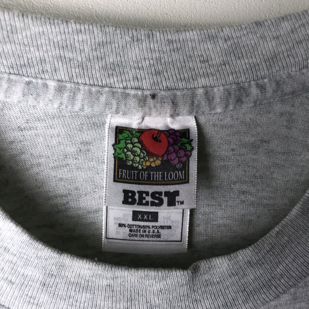 90'S Vintage Fruit of the Loom Vest Print T-Shirt, Men's XXL cotton gray type Vintage Second Hand