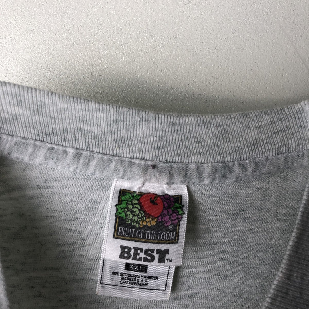90'S Vintage Fruit of the Loom Vest Print T-Shirt, Men's XXL cotton gray type Vintage Second Hand