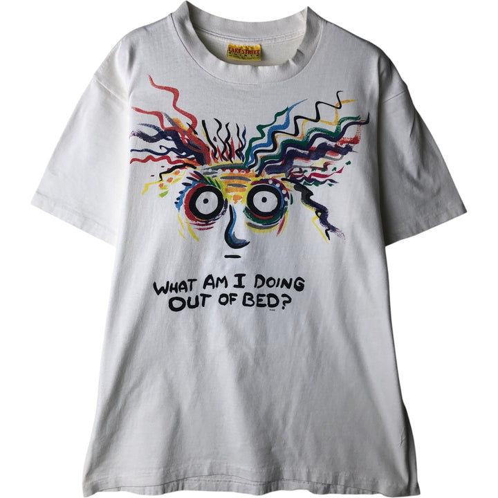 Vintage 90'S Lake Street Art T-shirt, Made in USA, Men's Size L cotton white type Vintage Second Hand