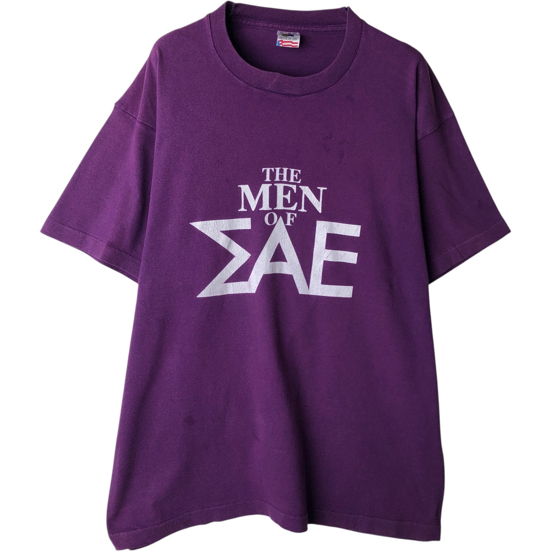 90'S Fruit of the Loom printed T-shirt, made in the USA, men's XL size, vintage cotton purple type Vintage Second Hand