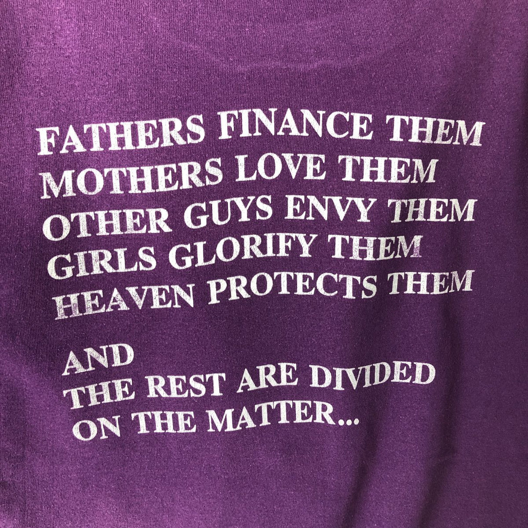 90'S Fruit of the Loom printed T-shirt, made in the USA, men's XL size, vintage cotton purple type Vintage Second Hand