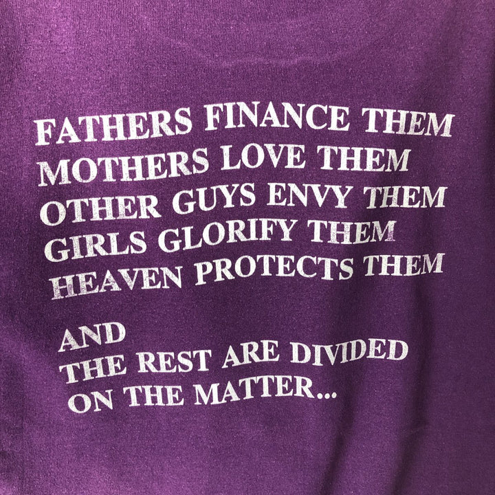 90'S Fruit of the Loom printed T-shirt, made in the USA, men's XL size, vintage cotton purple type Vintage Second Hand