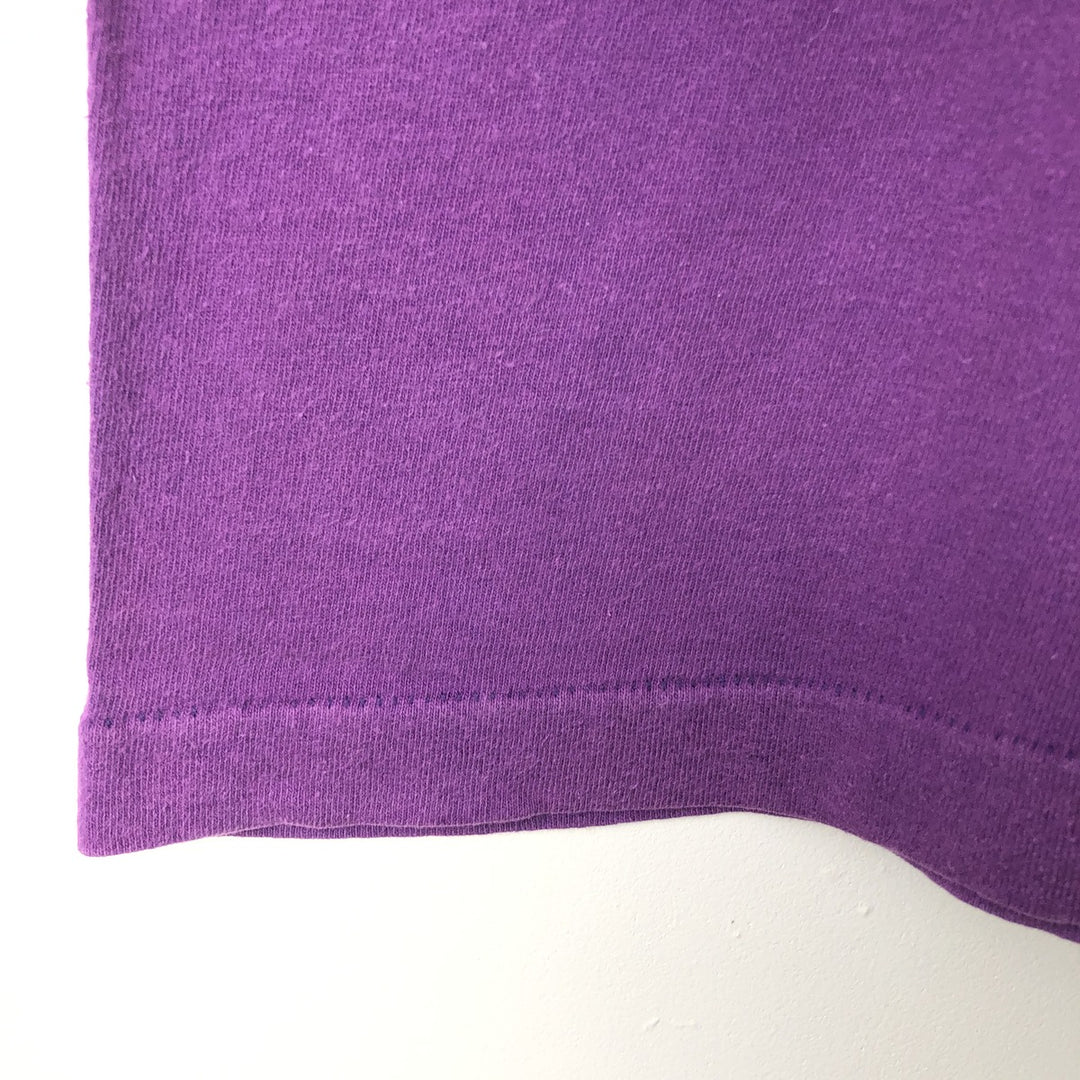 90'S Fruit of the Loom printed T-shirt, made in the USA, men's XL size, vintage cotton purple type Vintage Second Hand