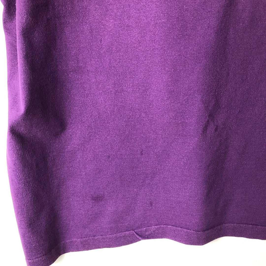 90'S Fruit of the Loom printed T-shirt, made in the USA, men's XL size, vintage cotton purple type Vintage Second Hand