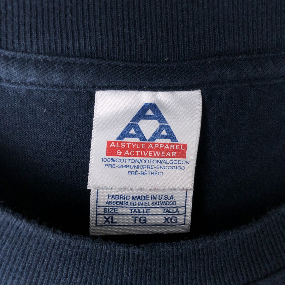 2000'S ALSTYLE Message Print T-Shirt Men's XL cotton navy blue type Vintage Second Hand